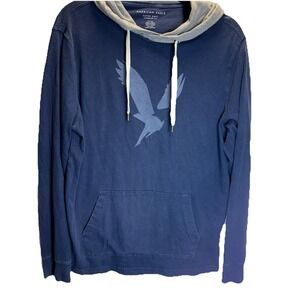 American Eagle‎ Hoodie Mens Small Blue Super Soft Standard Fit Sweatshirt